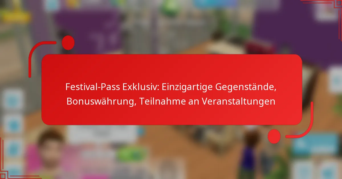 Festival-Pass Exklusiv: Einzigartige Gegenstände, Bonuswährung, Teilnahme an Veranstaltungen
