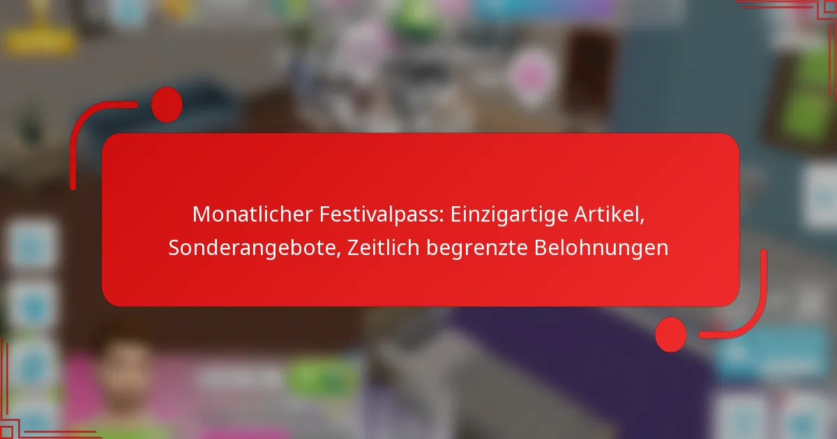 Monatlicher Festivalpass: Einzigartige Artikel, Sonderangebote, Zeitlich begrenzte Belohnungen
